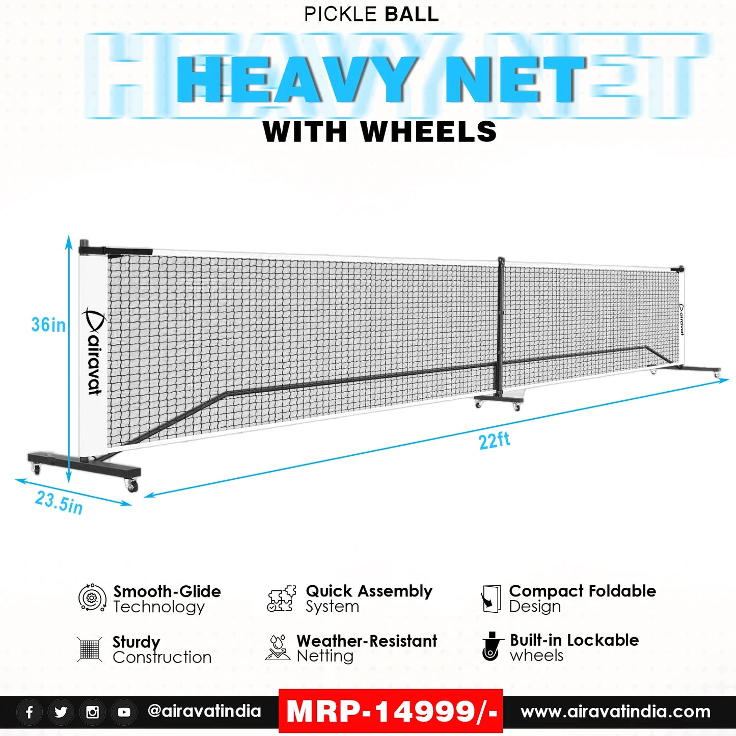 PICKLEBALL HEAVY NET WITH WHEEL