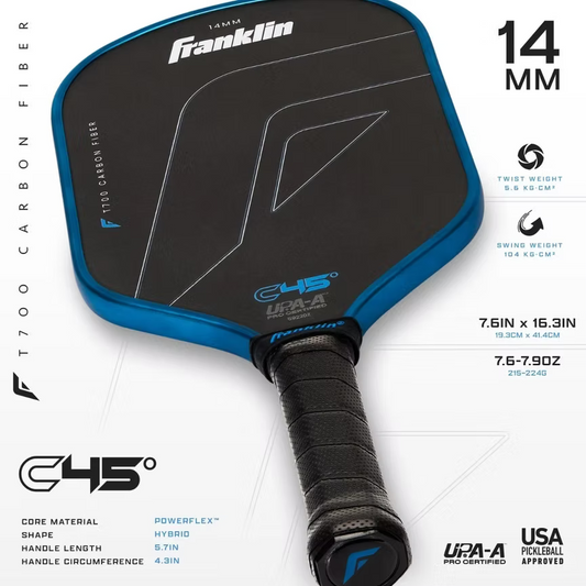 C45° Carbon Fiber Paddle - 14mm - Blue