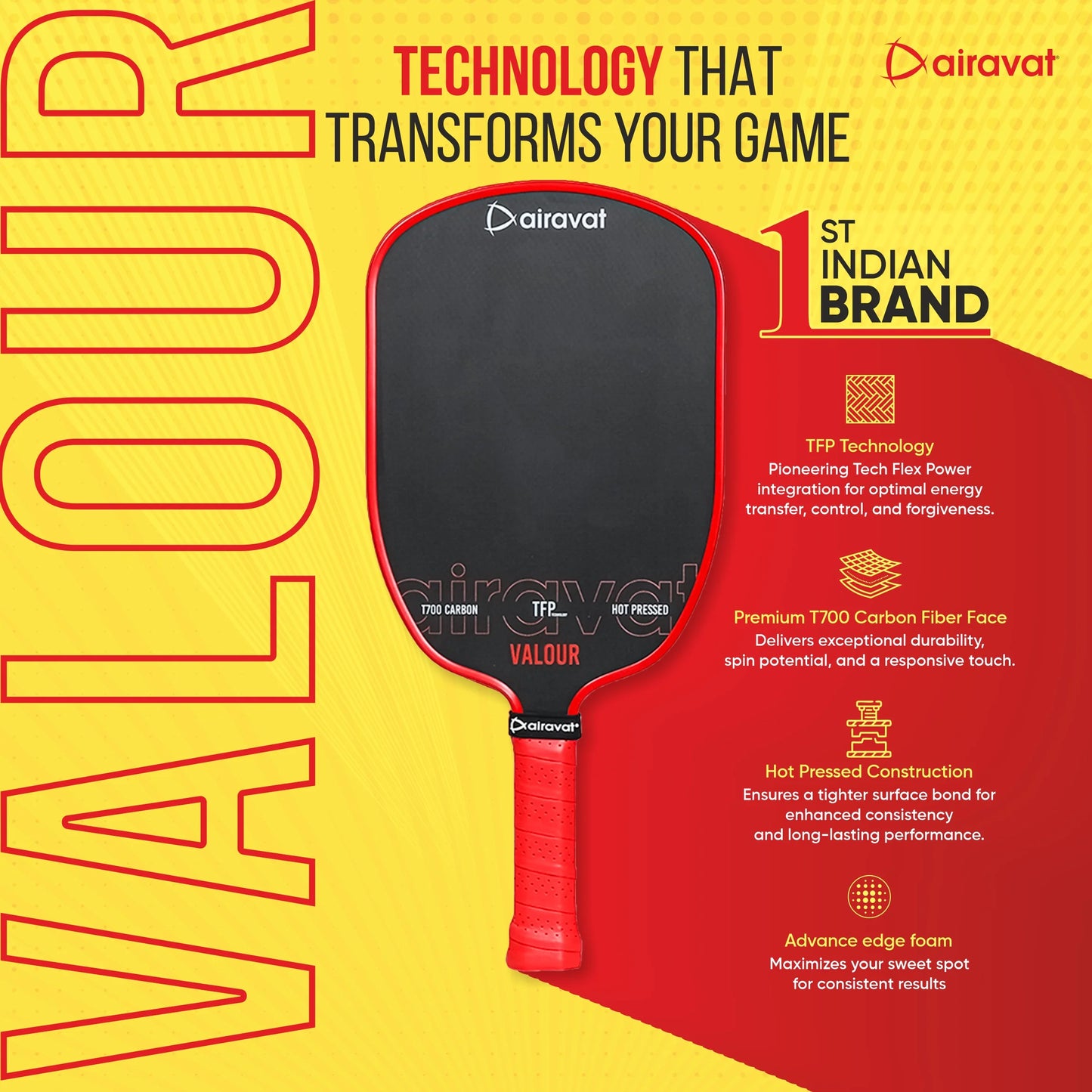 VALOUR PICKLEBALL PADDLE 7418 WITH BAG